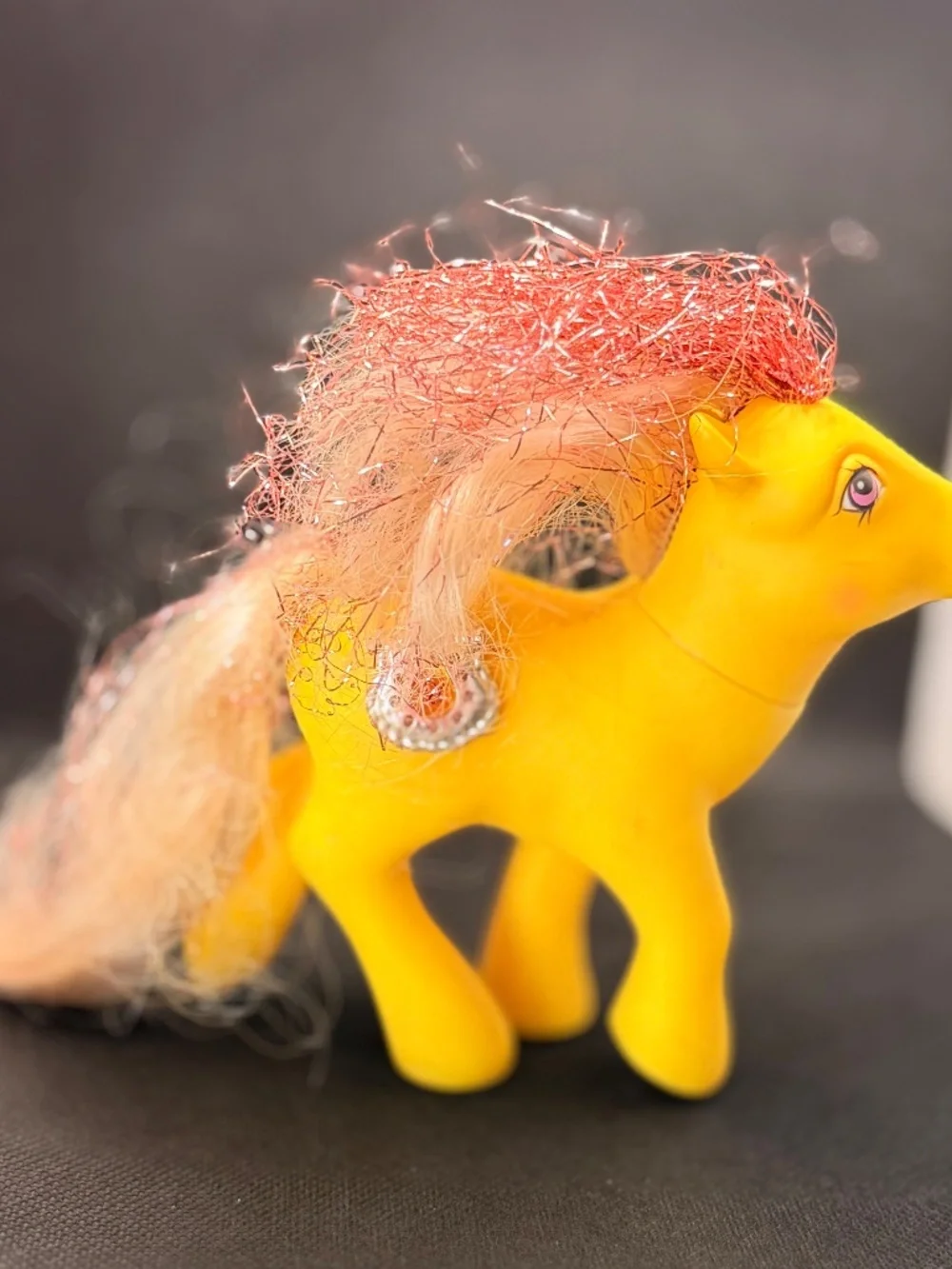 Vintage G1 Princess Moondust My Little Pony 1987 Pink Tinsel Hair